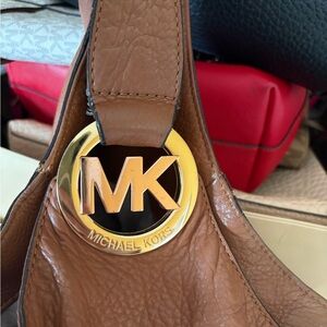 Michael Kors Brown Hobo Bag with Gold Accent
